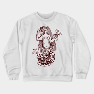 Woodcut Mermaid Crewneck Sweatshirt